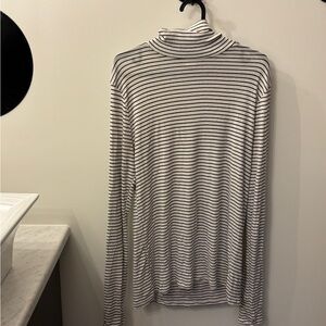 GAP Black and White Striped Turtleneck